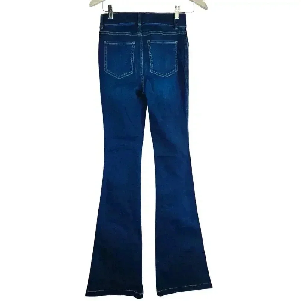 Spanx NWT Women’s Jeans Flare Dark Wash High Rise  Blue Midnight Shade XS - Picture 2 of 7